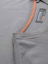 Ombre Clothing Herren-T-Shirt mit Knopfausschnitt und Wildlederkante - grau