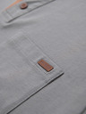 Ombre Clothing Herren-T-Shirt mit Knopfausschnitt und Wildlederkante - grau
