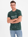 Ombre Clothing Herren-T-Shirt mit Aufdruck und Rundhalsausschnitt - grün