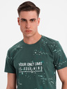 Ombre Clothing Herren-T-Shirt mit Aufdruck und Rundhalsausschnitt - grün