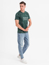 Ombre Clothing Herren-T-Shirt mit Aufdruck und Rundhalsausschnitt - grün