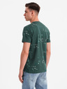 Ombre Clothing Herren-T-Shirt mit Aufdruck und Rundhalsausschnitt - grün