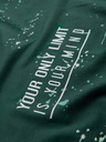 Ombre Clothing Herren-T-Shirt mit Aufdruck und Rundhalsausschnitt - grün