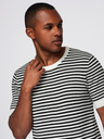 Ombre Clothing Herren-Matrosenshirt mit Streifen und durchbrochener Maschenware - schwarz-weiß