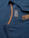 Ombre Clothing Herren-T-Shirt mit Knopfausschnitt und Wildlederkante - dunkelblau