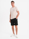 Ombre Clothing Herren-T-Shirt aus Baumwolle mit Aufdruck und Rundhalsausschnitt - beige