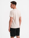 Ombre Clothing Herren-T-Shirt aus Baumwolle mit Aufdruck und Rundhalsausschnitt - beige