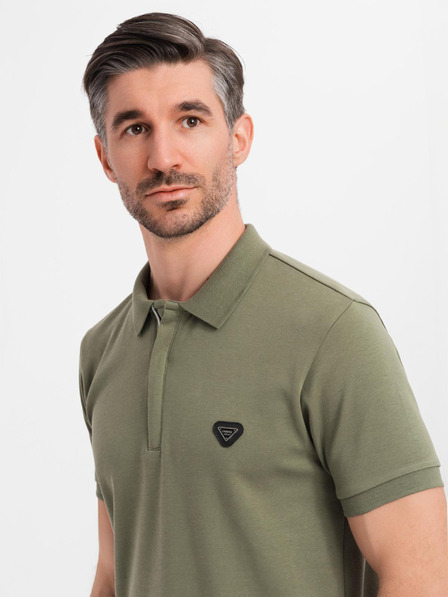Ombre Clothing Herren-Poloshirt mit Reißverschluss - olivgrün