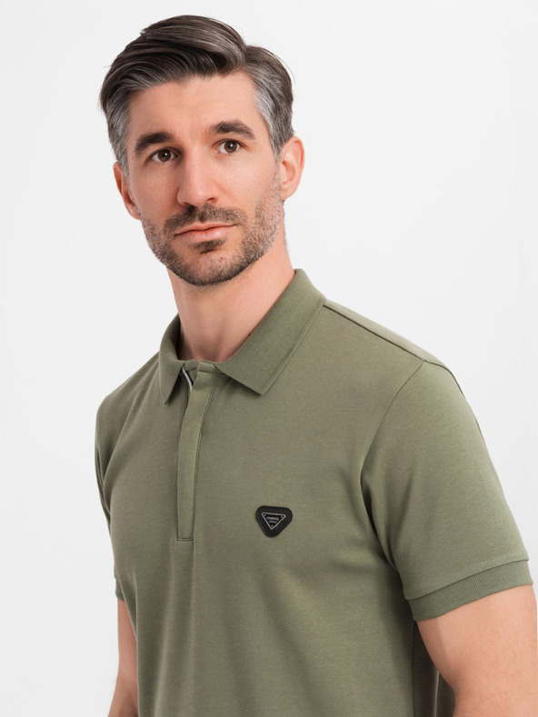 Ombre Clothing Herren-Poloshirt mit Reißverschluss - olivgrün
