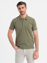 Ombre Clothing Herren-Poloshirt mit Reißverschluss - olivgrün