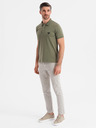 Ombre Clothing Herren-Poloshirt mit Reißverschluss - olivgrün