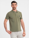Ombre Clothing Herren-Poloshirt mit Reißverschluss - olivgrün