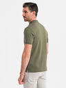 Ombre Clothing Herren-Poloshirt mit Reißverschluss - olivgrün