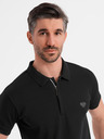 Ombre Clothing Herren-Poloshirt mit Reißverschluss - schwarz