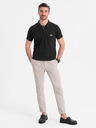 Ombre Clothing Herren-Poloshirt mit Reißverschluss - schwarz