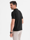 Ombre Clothing Herren-Poloshirt mit Reißverschluss - schwarz