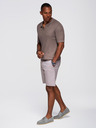Ombre Clothing Herren-Poloshirt ohne Knöpfe mit offenem Kragen - asche