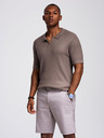 Ombre Clothing Herren-Poloshirt ohne Knöpfe mit offenem Kragen - asche