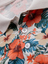 Ombre Clothing Baumwoll-Poloshirt mit Blumendruck - weiß