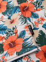 Ombre Clothing Baumwoll-Poloshirt mit Blumendruck - weiß