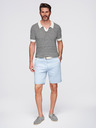 Ombre Clothing Herren Strick-Poloshirt ohne Knöpfe im Marinelook - schwarz-weiß
