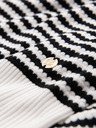 Ombre Clothing Herren Strick-Poloshirt ohne Knöpfe im Marinelook - schwarz-weiß