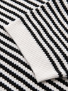 Ombre Clothing Herren Strick-Poloshirt ohne Knöpfe im Marinelook - schwarz-weiß