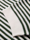 Ombre Clothing Herren Strick-Poloshirt ohne Knöpfe im Marinelook - weiß und olivgrün