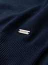 Ombre Clothing Herren klassisches geripptes Strickhemd - dunkelblau