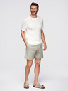 Ombre Clothing Herren Pullover mit Rundhalsausschnitt und kurzen Ärmeln - weiß