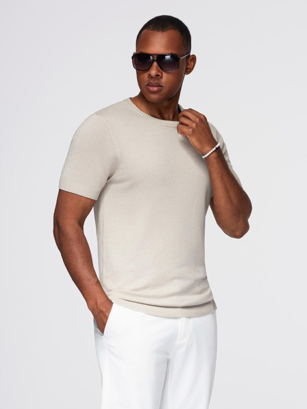 Ombre Clothing Herren klassisches Strickhemd mit gerippten Manschetten - hellgrau