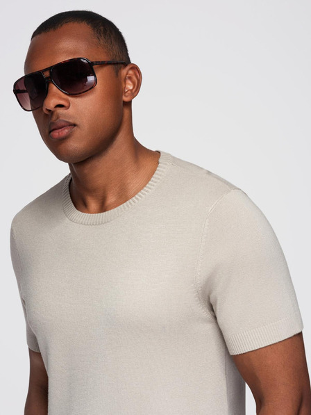 Ombre Clothing Herren klassisches Strickhemd mit gerippten Manschetten - hellgrau