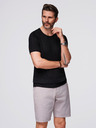 Ombre Clothing Herren Pullover mit Rundhalsausschnitt und kurzen Ärmeln - schwarz