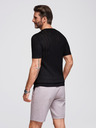 Ombre Clothing Herren Pullover mit Rundhalsausschnitt und kurzen Ärmeln - schwarz