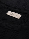 Ombre Clothing Herren Pullover mit Rundhalsausschnitt und kurzen Ärmeln - schwarz