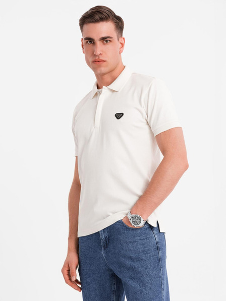 Ombre Clothing Herren-Poloshirt mit Reißverschluss - weiß