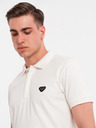 Ombre Clothing Herren-Poloshirt mit Reißverschluss - weiß