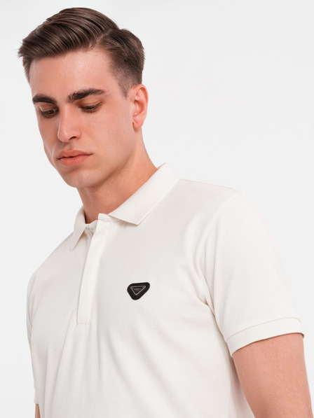Ombre Clothing Herren-Poloshirt mit Reißverschluss - weiß