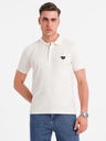 Ombre Clothing Herren-Poloshirt mit Reißverschluss - weiß