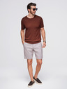 Ombre Clothing Herren klassisches Strickhemd mit gerippten Manschetten - warmes braun
