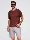 Ombre Clothing Herren klassisches Strickhemd mit gerippten Manschetten - warmes braun