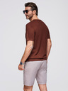 Ombre Clothing Herren klassisches Strickhemd mit gerippten Manschetten - warmes braun