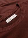 Ombre Clothing Herren klassisches Strickhemd mit gerippten Manschetten - warmes braun