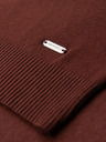 Ombre Clothing Herren klassisches Strickhemd mit gerippten Manschetten - warmes braun