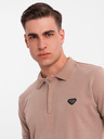 Ombre Clothing Herren-Poloshirt mit Reißverschluss - hellbraun