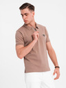 Ombre Clothing Herren-Poloshirt mit Reißverschluss - hellbraun