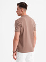 Ombre Clothing Herren-Poloshirt mit Reißverschluss - hellbraun