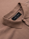 Ombre Clothing Herren-Poloshirt mit Reißverschluss - hellbraun