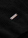 Ombre Clothing Herren-Poloshirt mit offenem Kragen ohne Knöpfe - schwarz