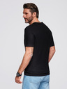 Ombre Clothing Herren Strick-Poloshirt ohne Knöpfe - schwarz